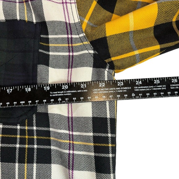 Alexander Wang Men’s Wool Plaid Tartan Patchwork Hooded Shirt Button Down Medium - Picture 5 of 10